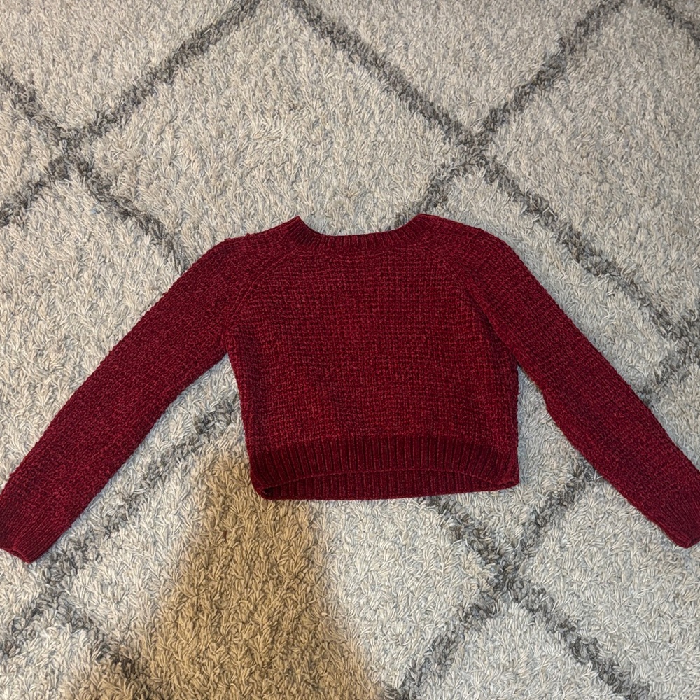 Altar'd State Burgundy Crew Neck Sweater